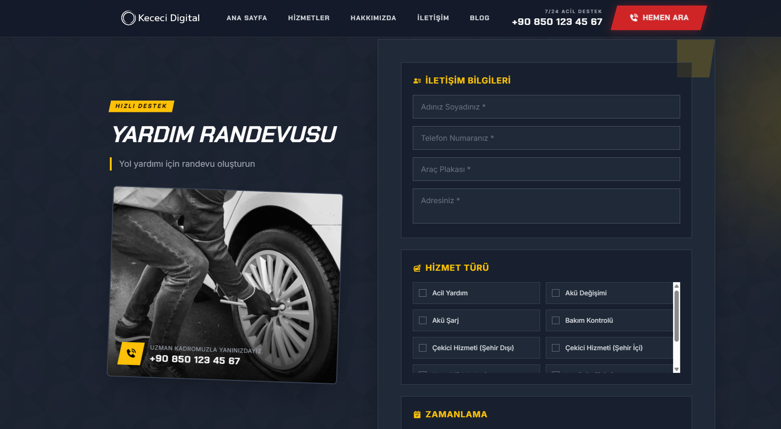 Yol Yardım-Çekici Otomasyon Scripti – Randevu, SMS, Admin Panel ve Site - Görsel 5