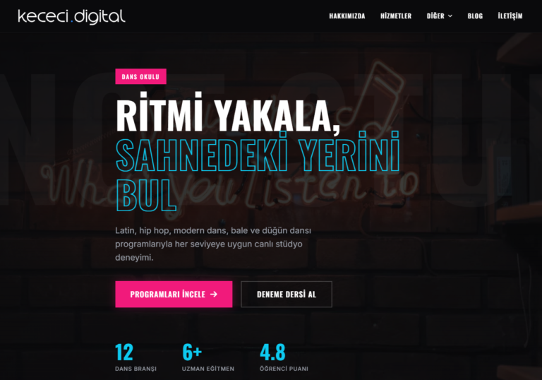 Dans Okulu WordPress Teması | Tek Tık Kurulum | Sınırsız Lisans