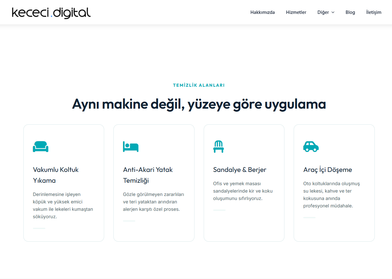 Koltuk Yıkama & Yerinde Temizlik WordPress Teması | Tek Tık Kurulum | Sınırsız Lisans - Görsel 6