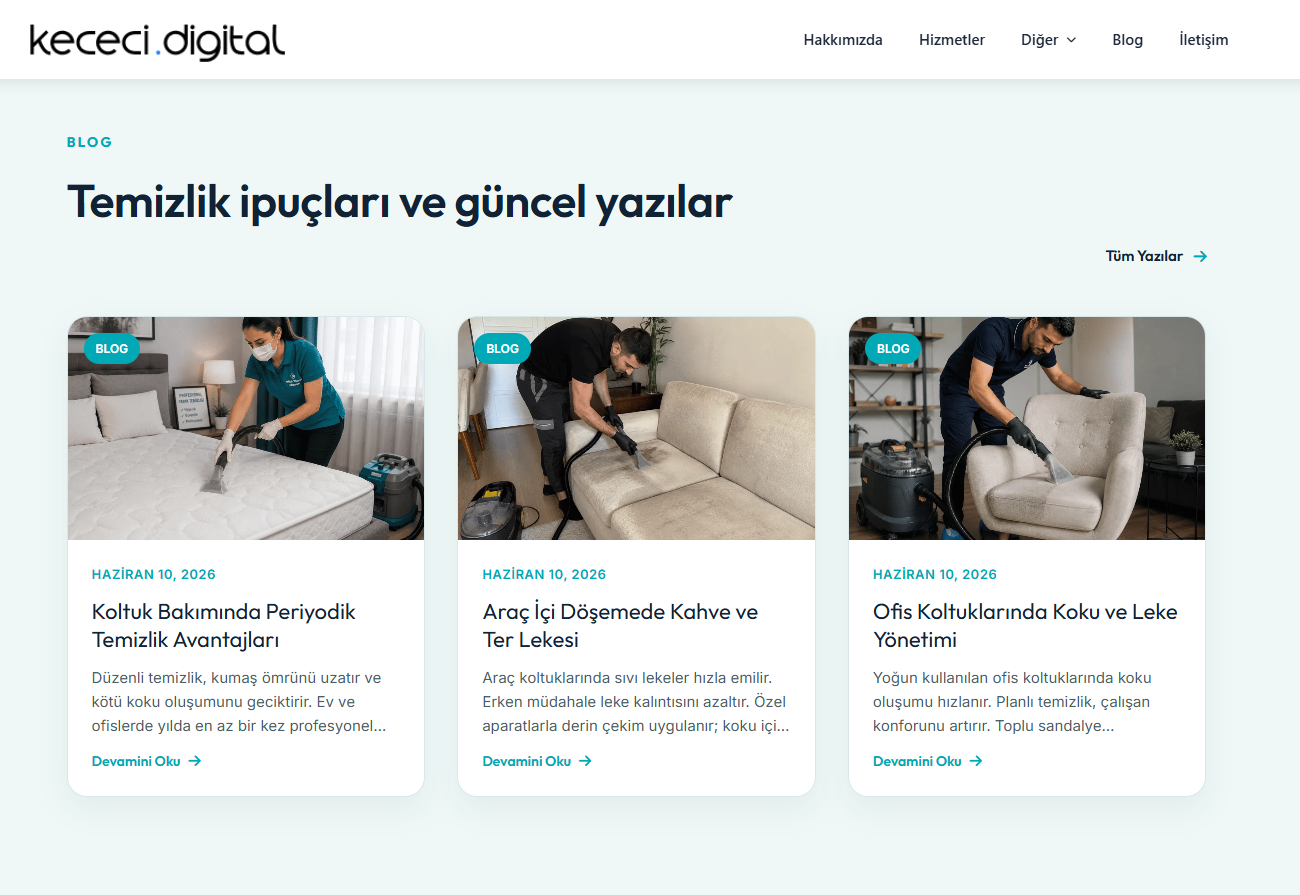 Koltuk Yıkama & Yerinde Temizlik WordPress Teması | Tek Tık Kurulum | Sınırsız Lisans - Görsel 3