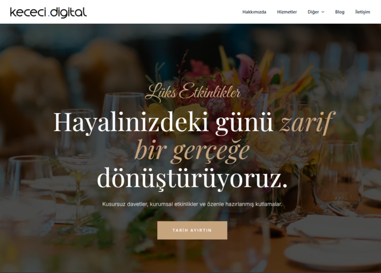 Düğün & Organizasyon WordPress Teması | Tek Tık Kurulum | Sınırsız Lisans