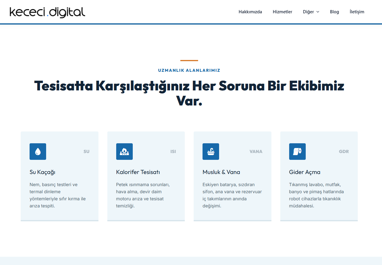 Tesisatçı & Su Kaçağı Tespiti WordPress Teması | Tek Tık Kurulum - Görsel 5