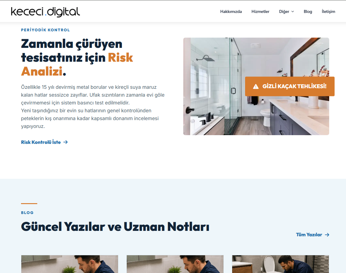 Tesisatçı & Su Kaçağı Tespiti WordPress Teması | Tek Tık Kurulum - Görsel 2