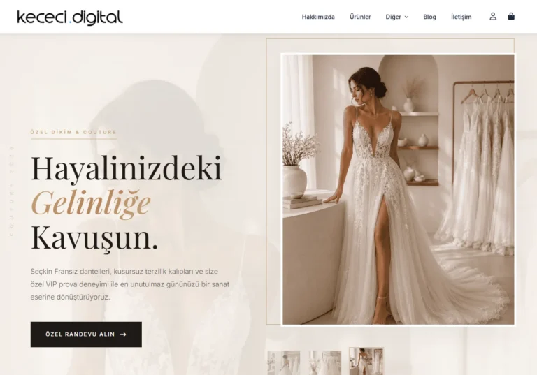 Gelinlikçi & Moda Evi E-Ticaret Woocommerce Teması | Modern ve Şık | Sınırsız Kullanım | Açık Kaynak