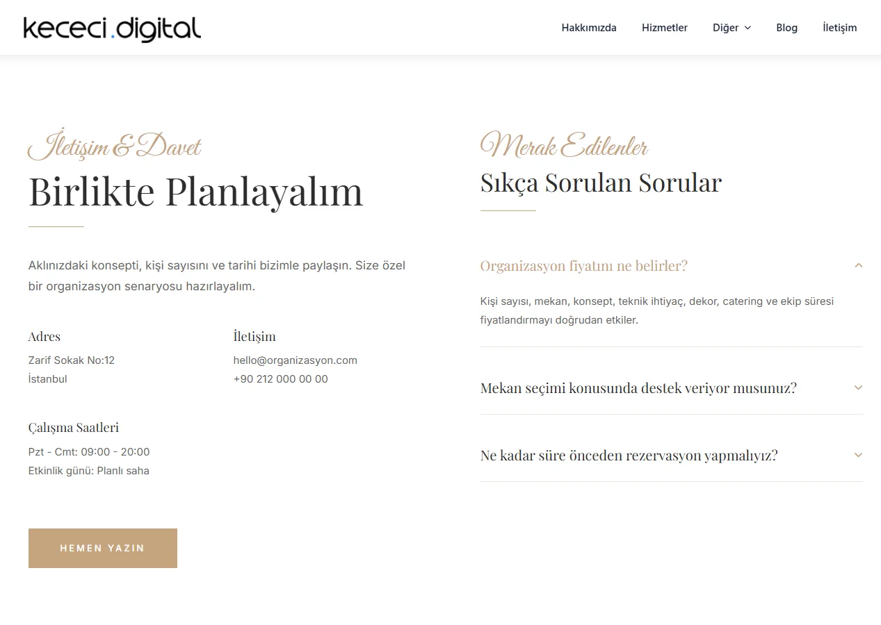 Düğün & Organizasyon WordPress Teması | Sınırsız Kullanım | Açık Kaynak - Görsel 3