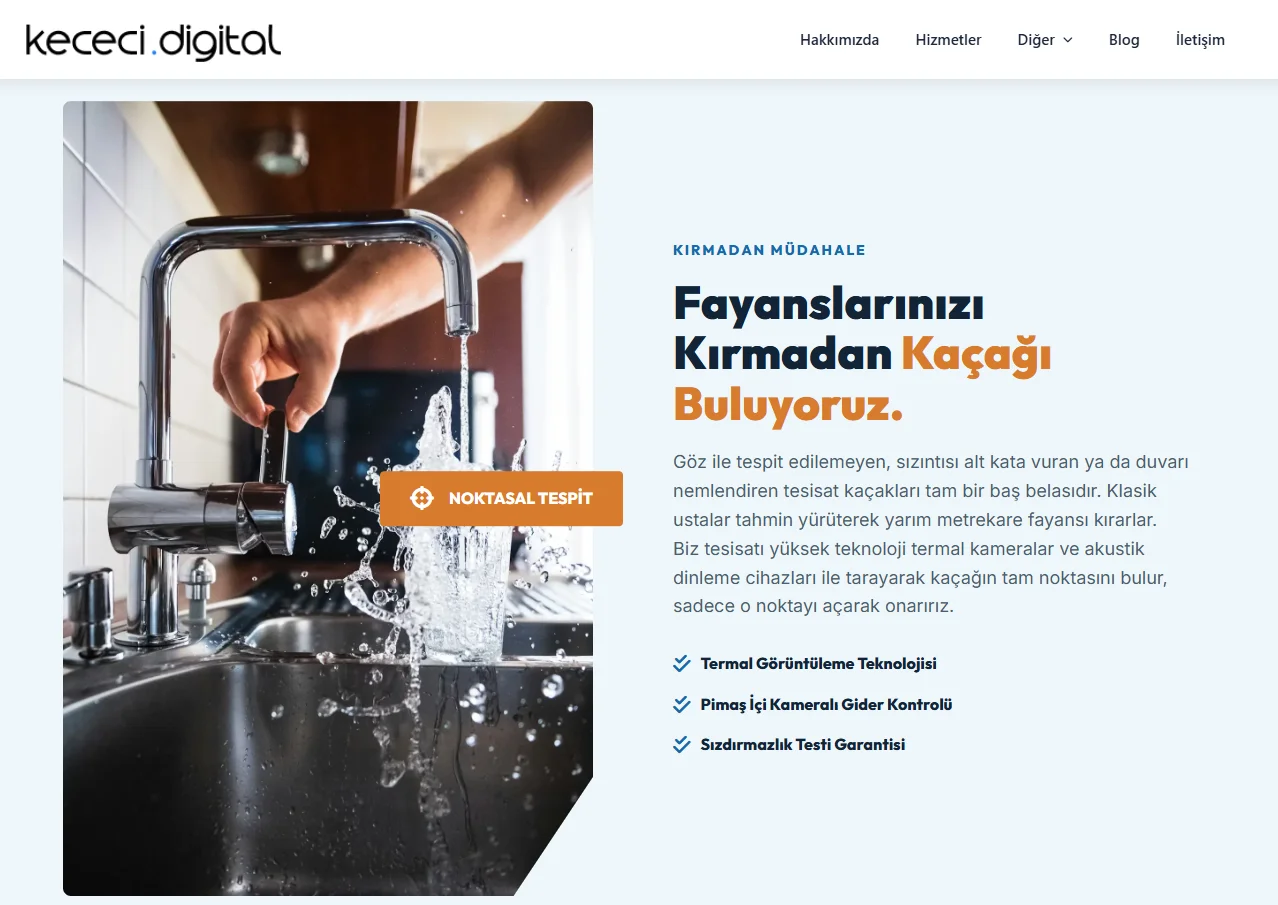 Tesisatçı & Su Kaçağı Tespiti WordPress Teması | Sınırsız Kullanım | Açık Kaynak - Görsel 5